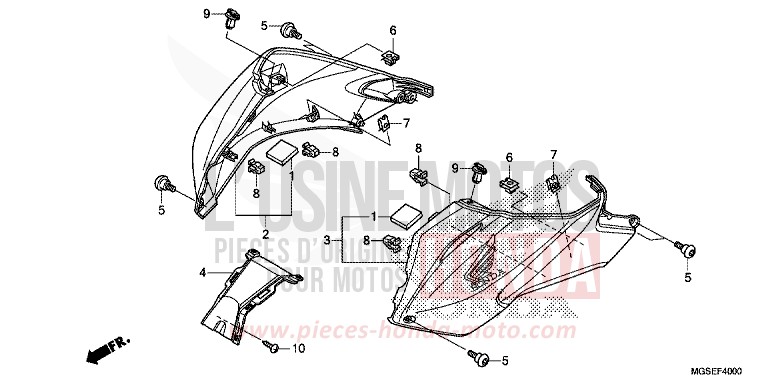 COUVERCLE de NC700S DCT SEAL SILVER METALLIC (NHA14) 2013